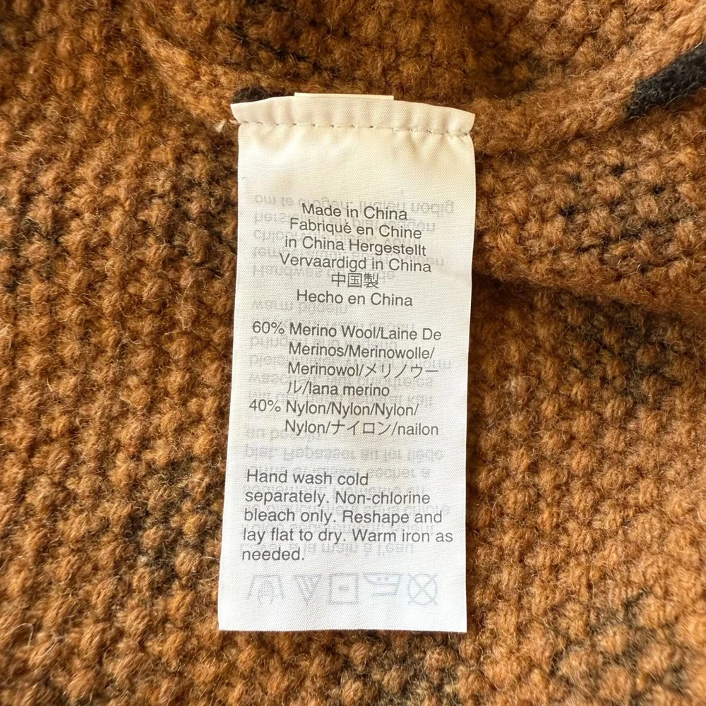 Madewell‎ Merino Wool Polka Dot Sweater Dress Brown Black K2826 Womens Medium - Picture 6 of 10
